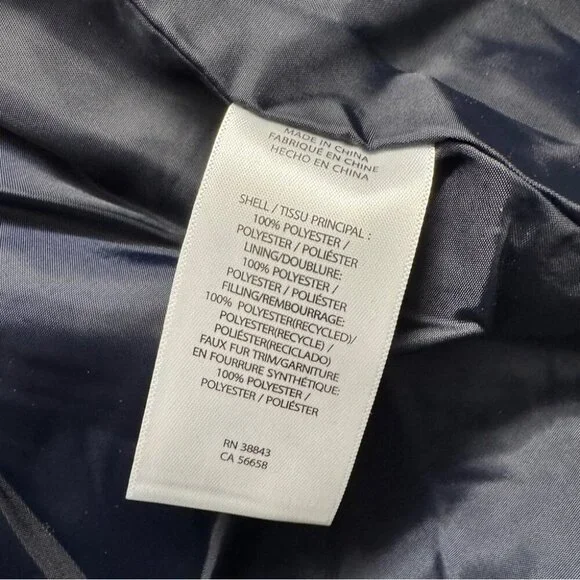 Lauren Ralph Lauren Berber Quilted Faux Shearling Trim Jacket navy blue size XXL - Picture 6 of 7